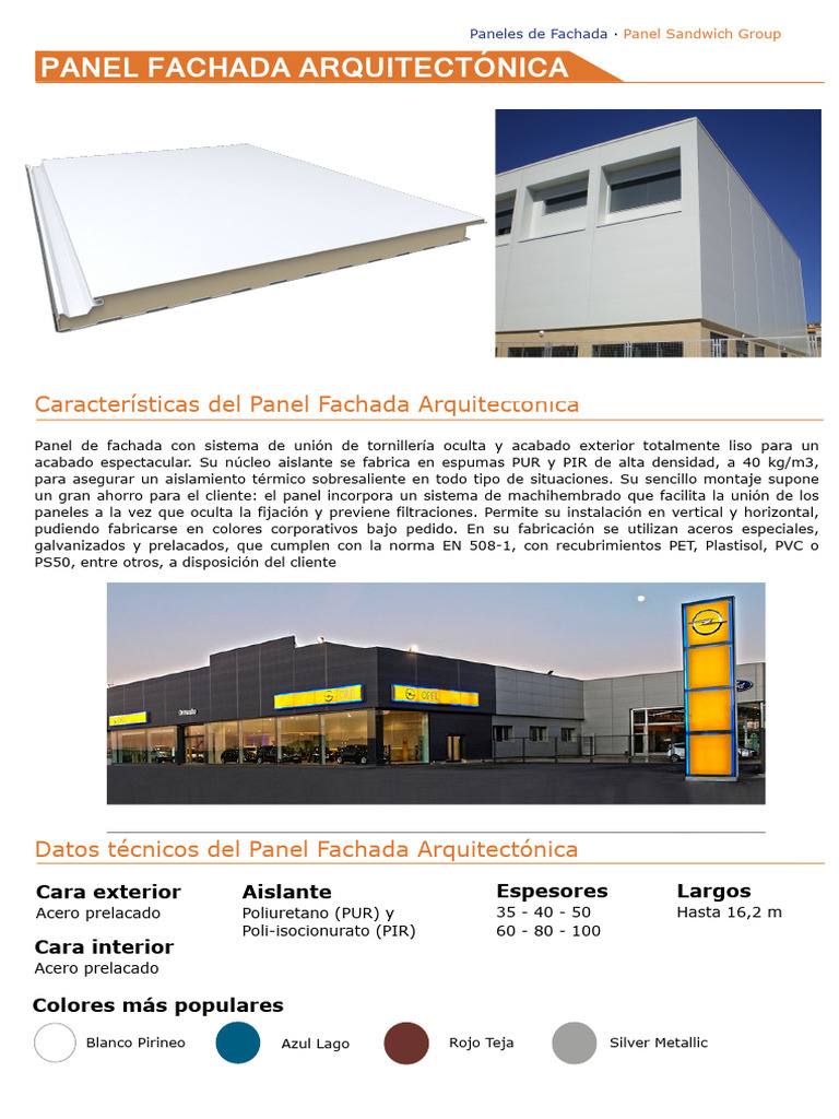 Panel Sandwich Fachada Arquitectonica | PDF | Aislamiento térmico ...