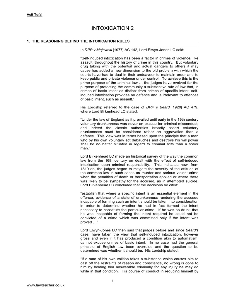 Intoxication Lecture 2 | PDF