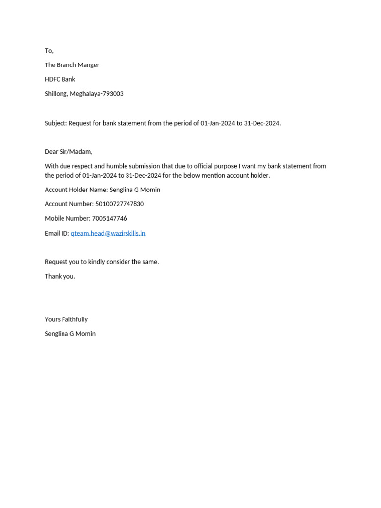 Statement Application | PDF