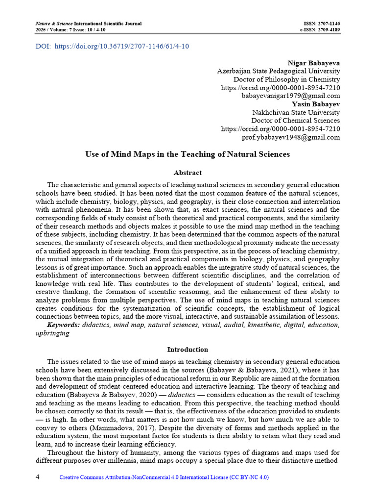 Use of Mind Maps in The Teaching of Natural Sciences | PDF | Science ...