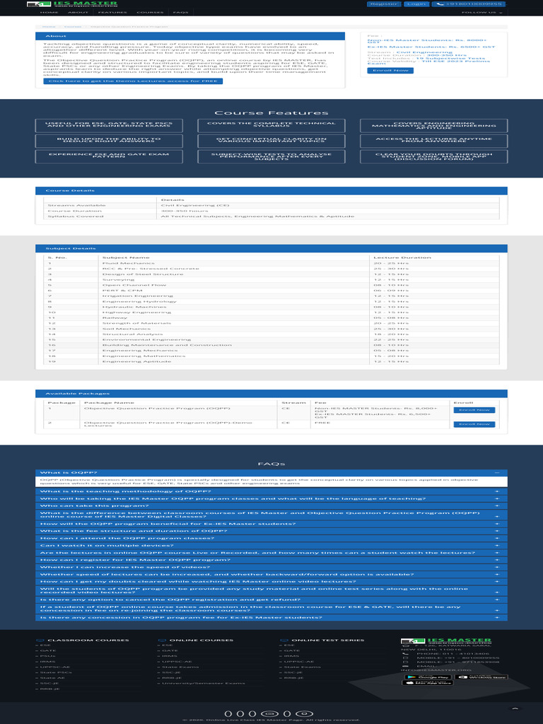 Objective Question Practice Program (OQPP) 2023 - IES Master | PDF ...