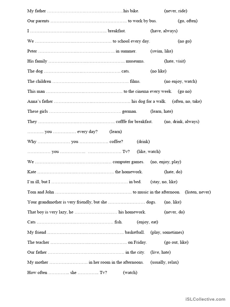 Present Simple 2 | PDF
