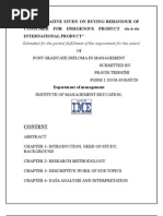 Download Project Report on Buying Behaviour of Consumers Towards Indegenious Products by Pravin Tripathi  SN9897769 doc pdf