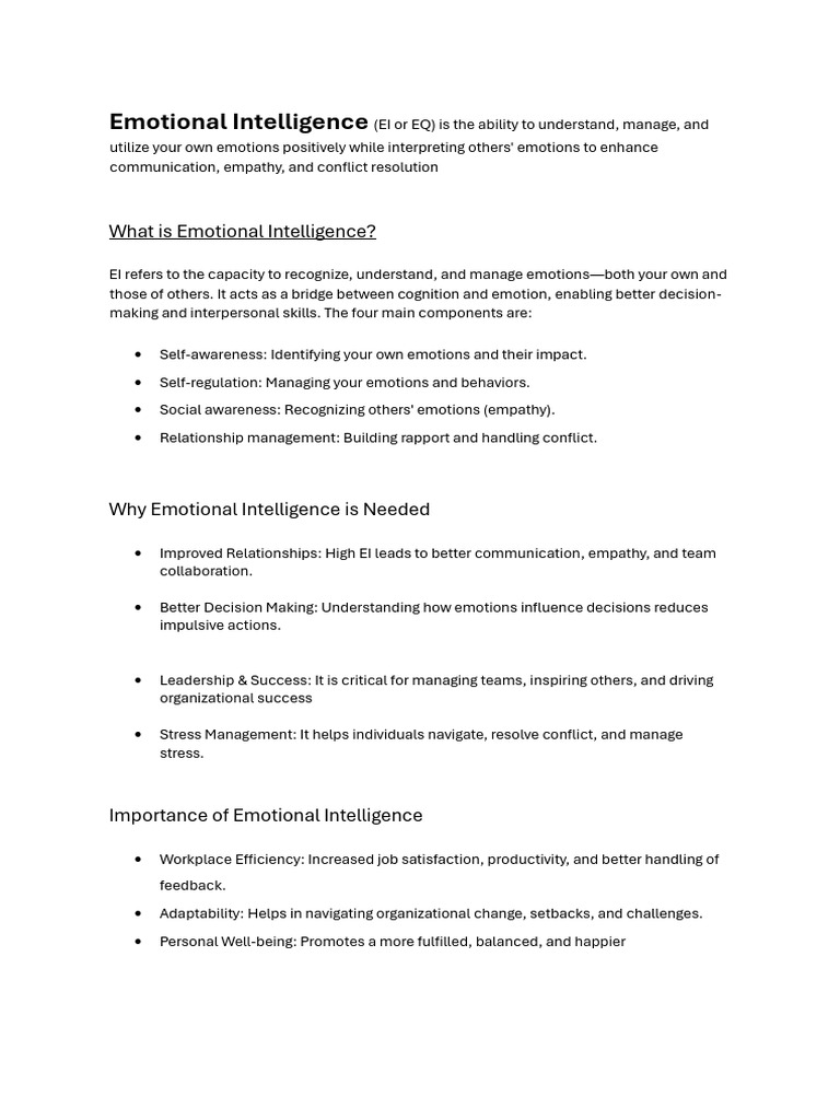 Emotional Intelligence and Mental Health | PDF | Mental Health | Mental ...