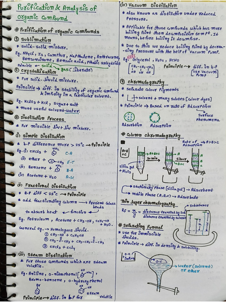 Purification & Analysis of Organic Compound | PDF