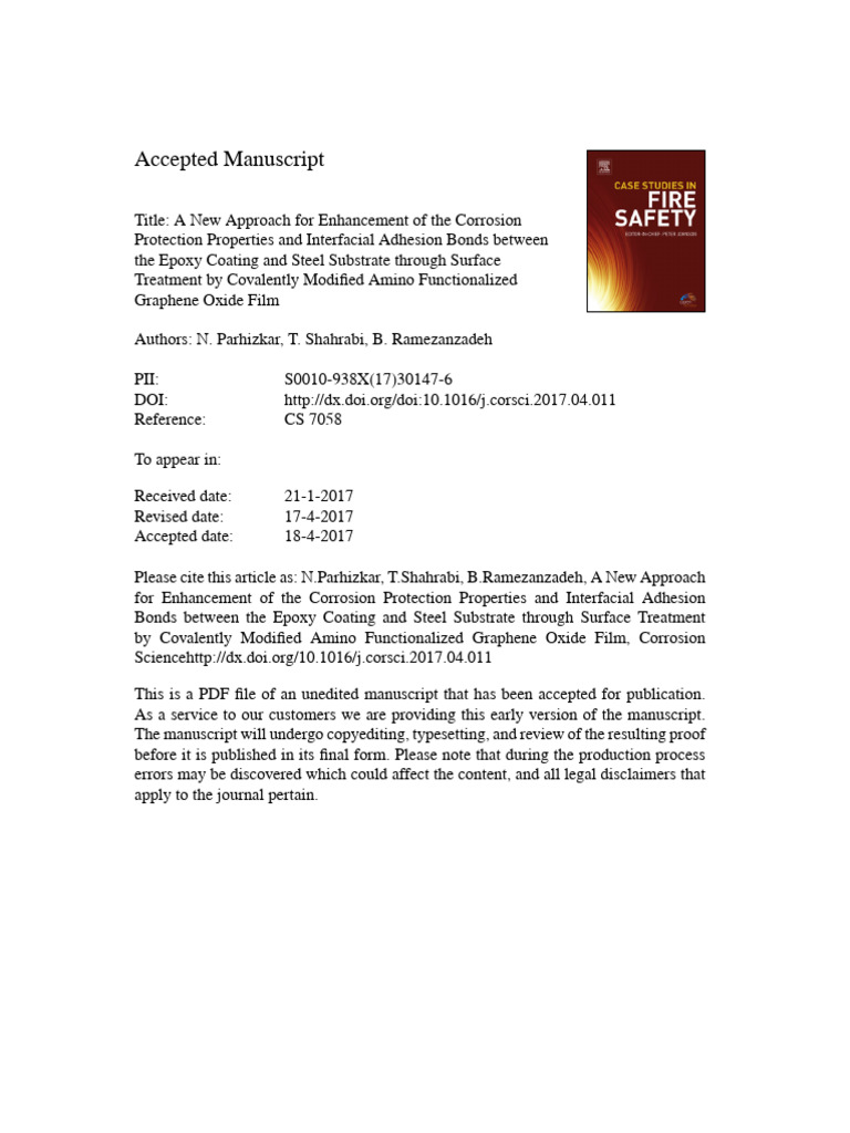 A New Approach For Enhancement of The Corrosion Protection Properties ...