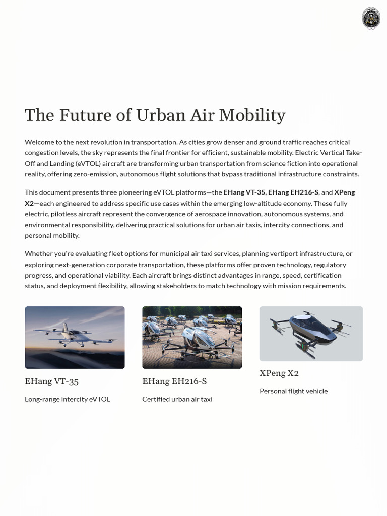 The Future of Urban Air Mobility | PDF | Aircraft | Transport