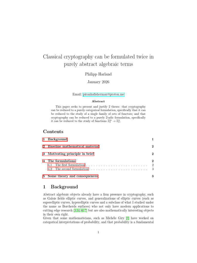 Cryptography As CT and 2adics | PDF | Category Theory | Mathematics