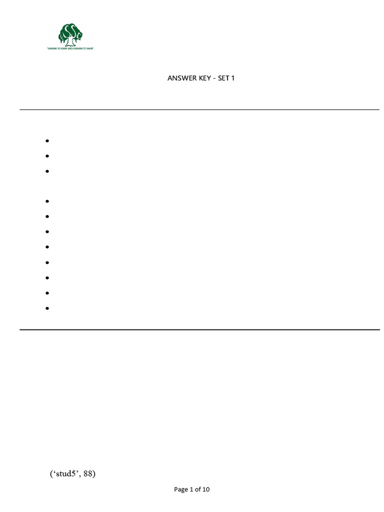 CLASS XII - Computer Science Set 1 MS | PDF | Computing | Computer ...