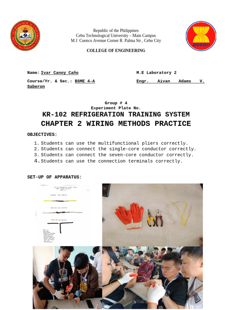 Plate 7.1 WIRING METHOD PRACTICE | PDF | Electrical Wiring | Electrical ...