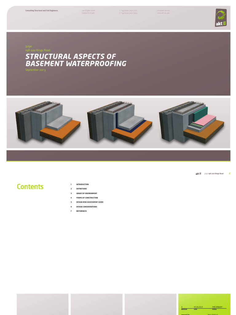 Structural Aspects of Basement Waterproofing | PDF | Basement ...