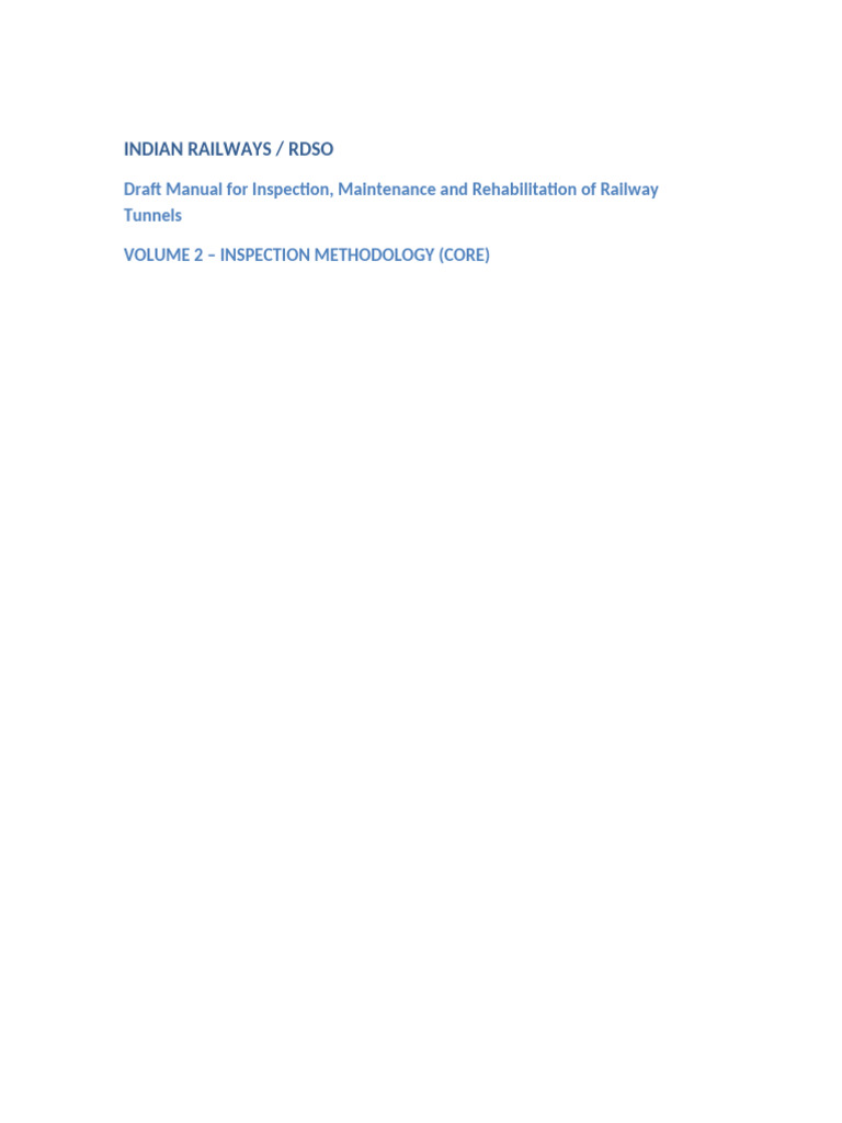 Indian Railways RDSO Railway Tunnel Manual Volume2 | PDF | Tunnel ...