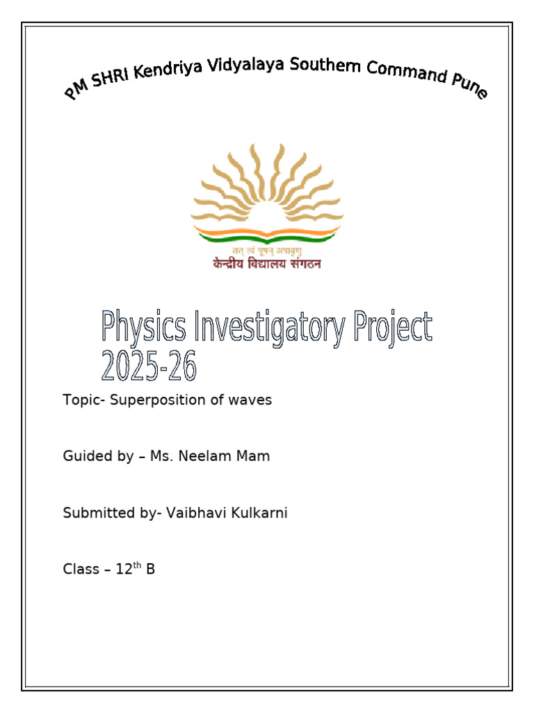 PHYSICS Investrigatory Project Class 12 | PDF | Diffraction | Coherence ...