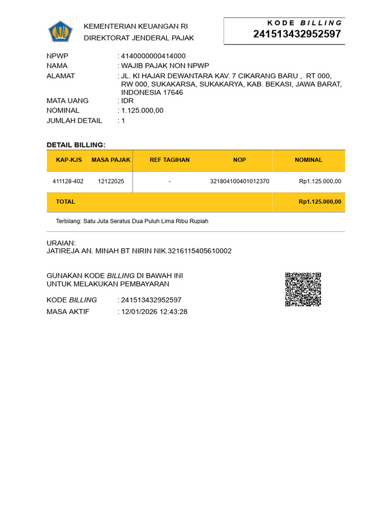 Billing Code 1766987008 | PDF