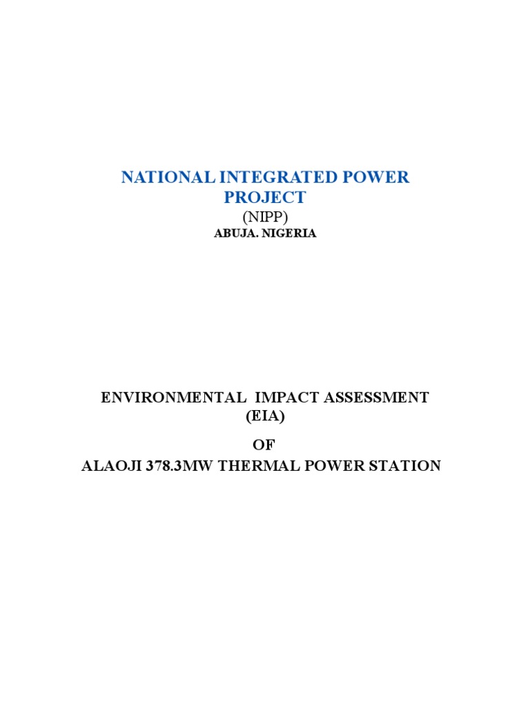 Eia Project 3 Alaojipowerstationrep1 | PDF | Environmental Impact ...