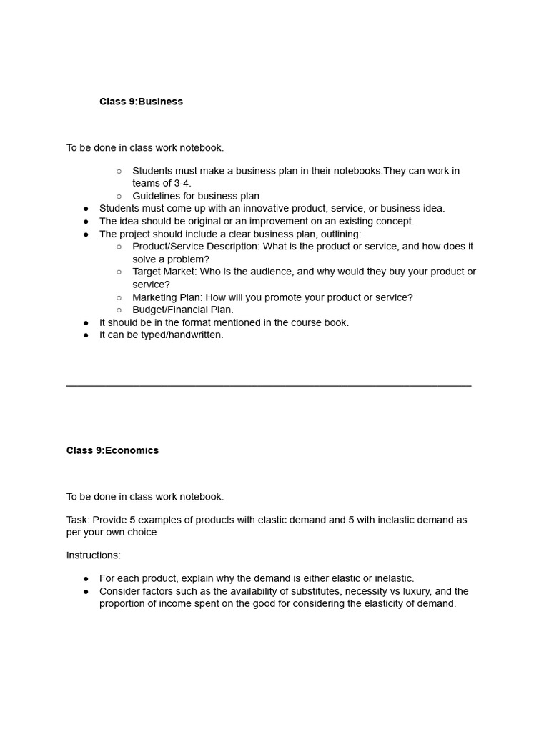 Class 9 BST Eco Homework | PDF