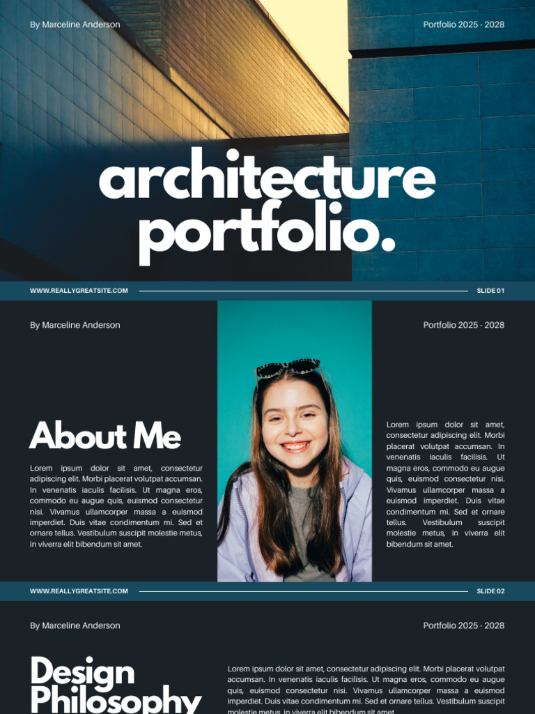 Blue and White Minimalist Architecture Portfolio Presentation | PDF