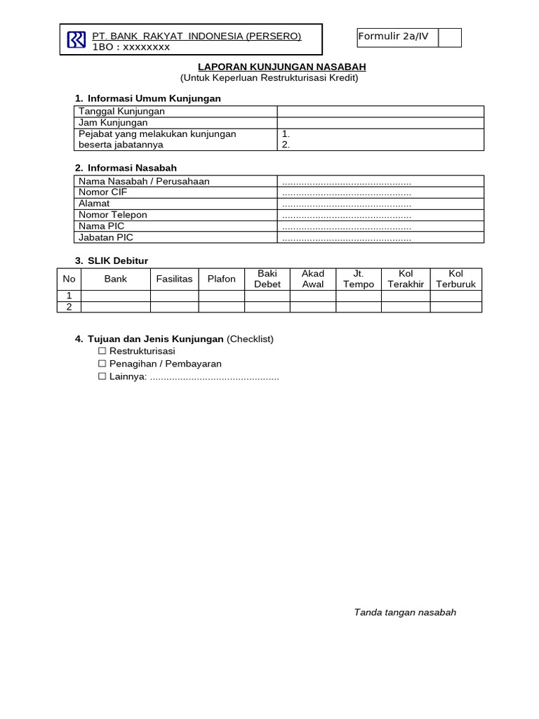 Format LKN Restrukturisasi | PDF