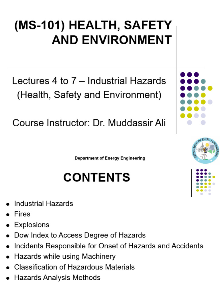 Lecture Two - Industrial Hazards | PDF | Hazards | Fires