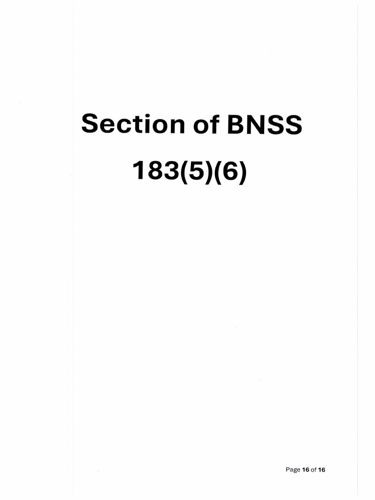Section of BNSS 183 | PDF