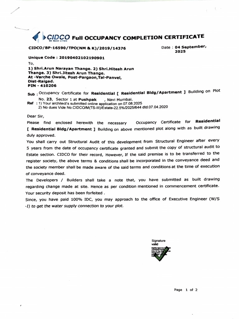 Plot No 23 OC Document | PDF