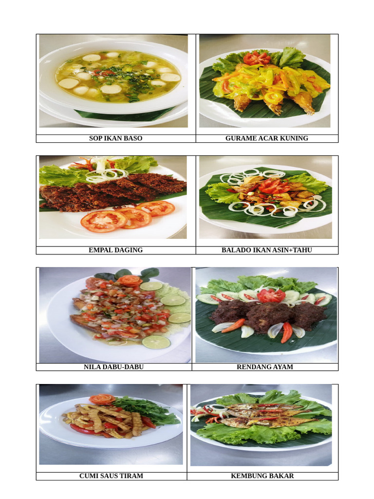 Daily MENU SBL | PDF | Southeast Asian Cuisine | Cooking