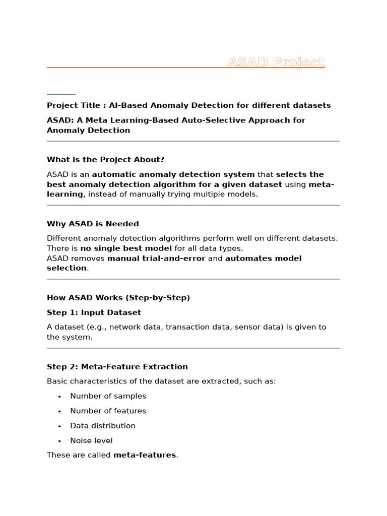 ASAD Project Explanation | PDF | Artificial Intelligence | Intelligence ...
