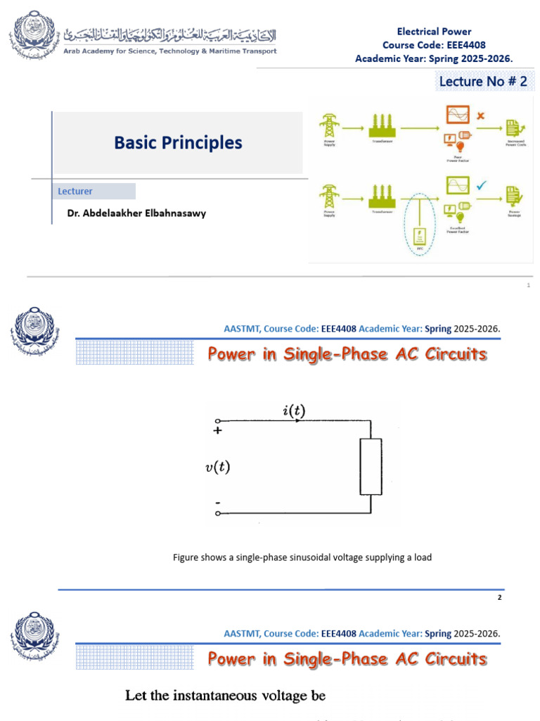 Lecture # 2. Basic Principles | PDF | Ac Power | Electronics