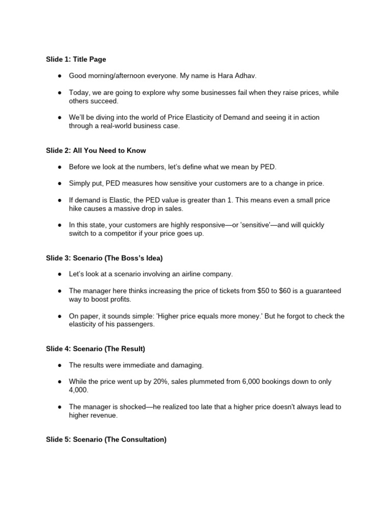 Script - Economics | PDF | Price Elasticity Of Demand | Demand
