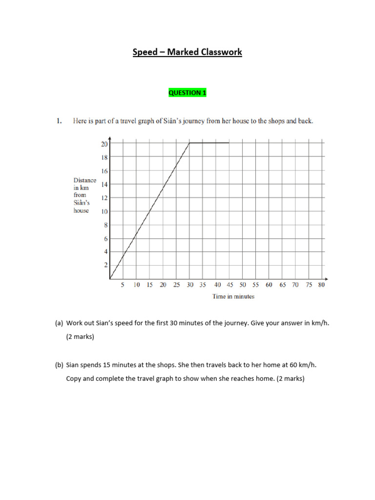 Marked Classwork - SPEED | PDF