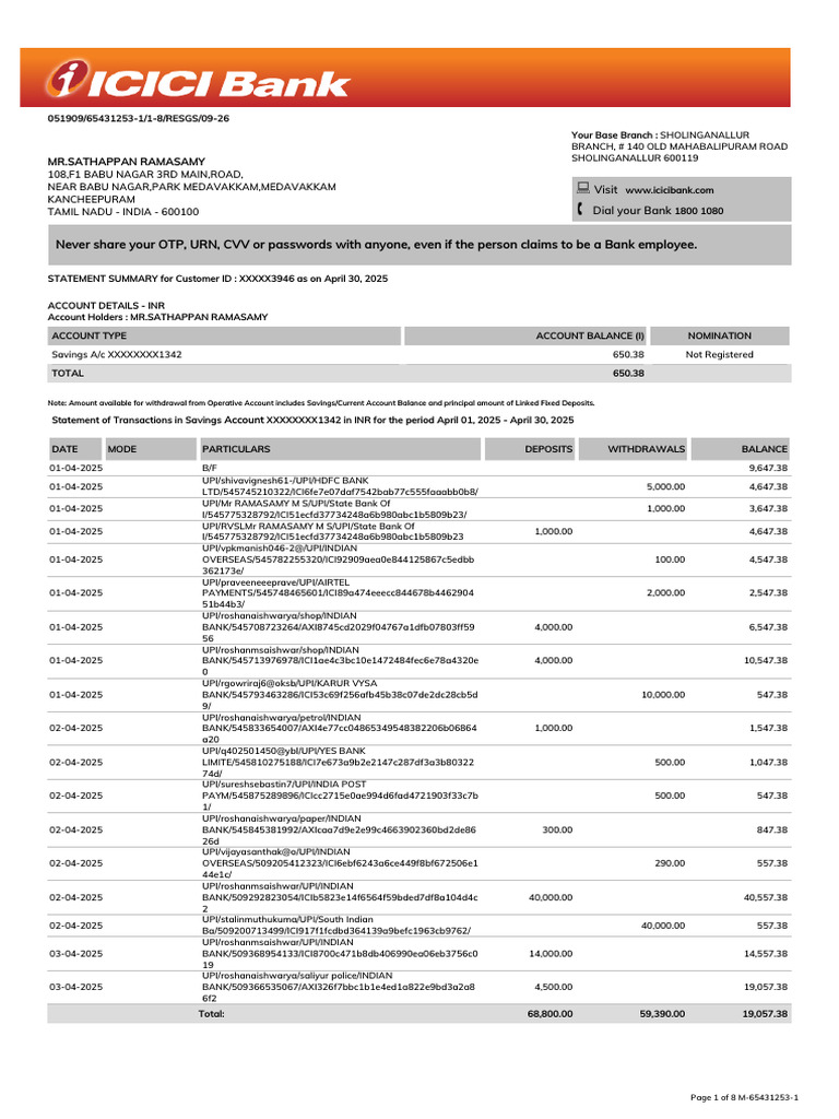 EStatement_M3_544193946_051901001342 (6) | PDF | Banks | Savings Account