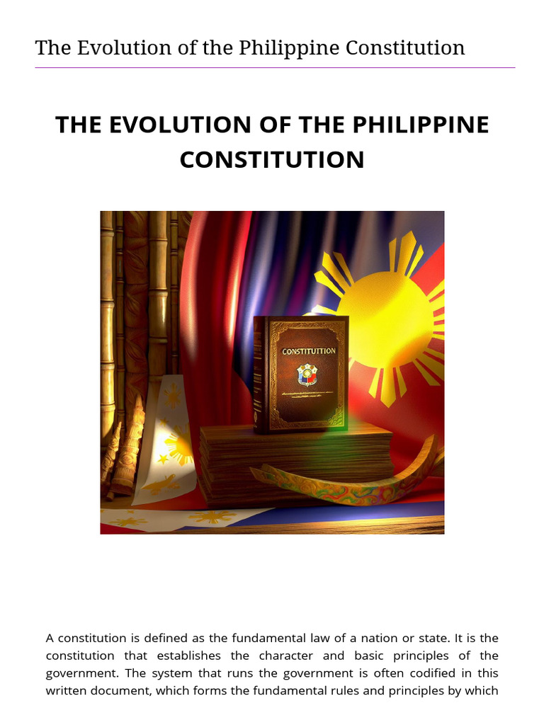 The Evolution of Philippine Constitution | PDF | President Of The ...