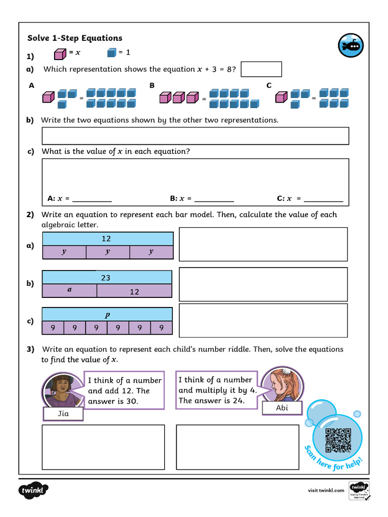 26 - 28 January Solve 1 Step Equations | PDF | Equations | Mathematics