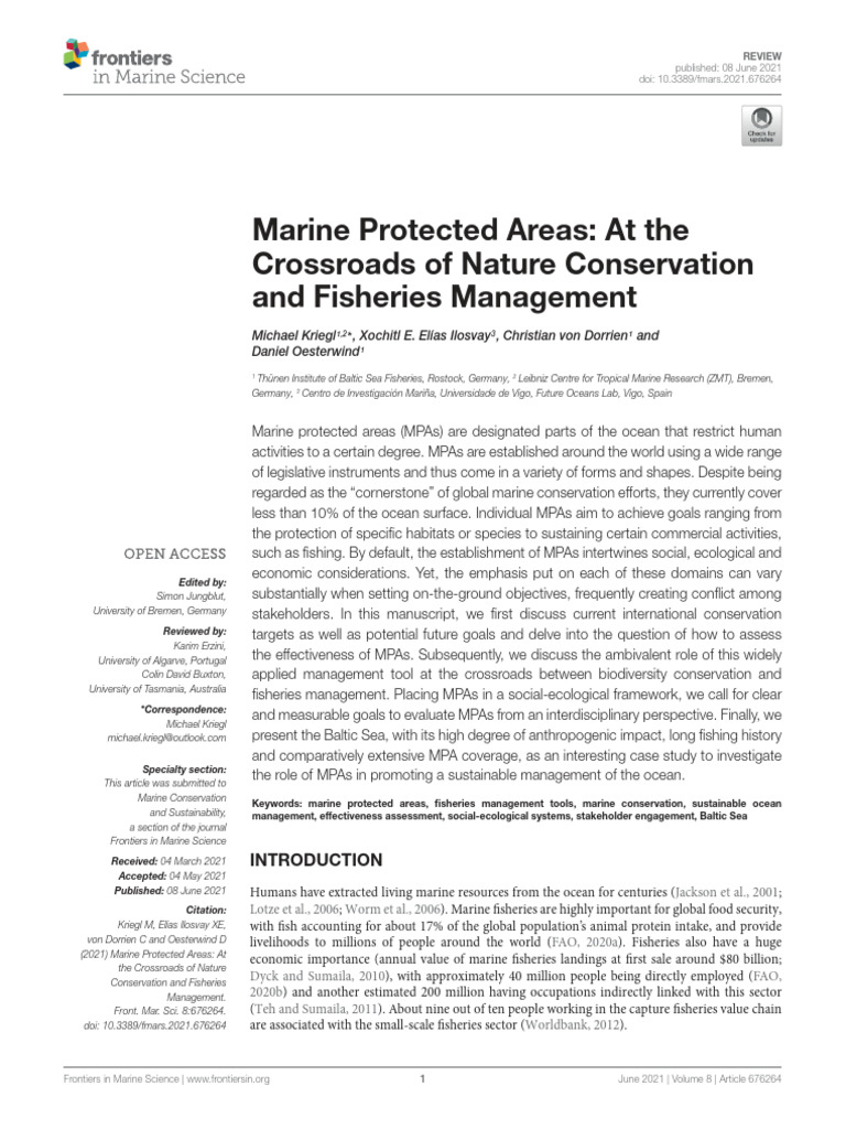 Marine Protected Areas at the Crossroads of Nature 53w6ti57wc(1) | PDF ...