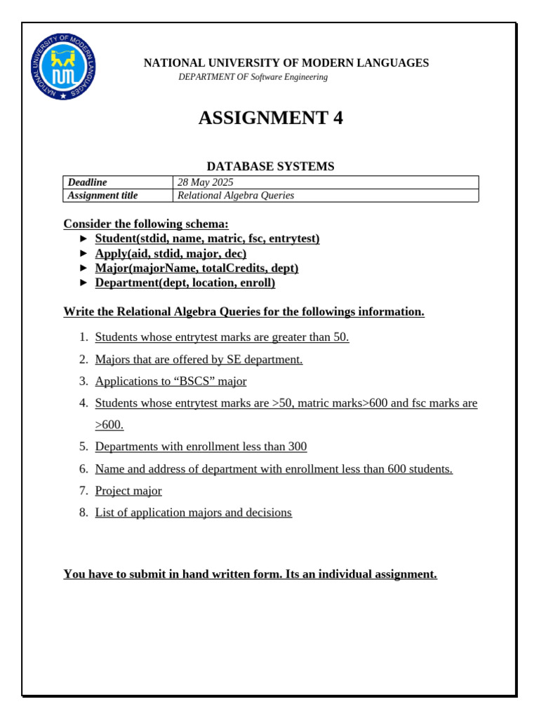 Assignment 4 DBS | PDF