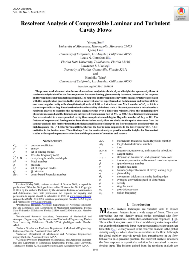 Resolvent Analysis of Compressible Laminar and Turbulent Cavity Flows ...