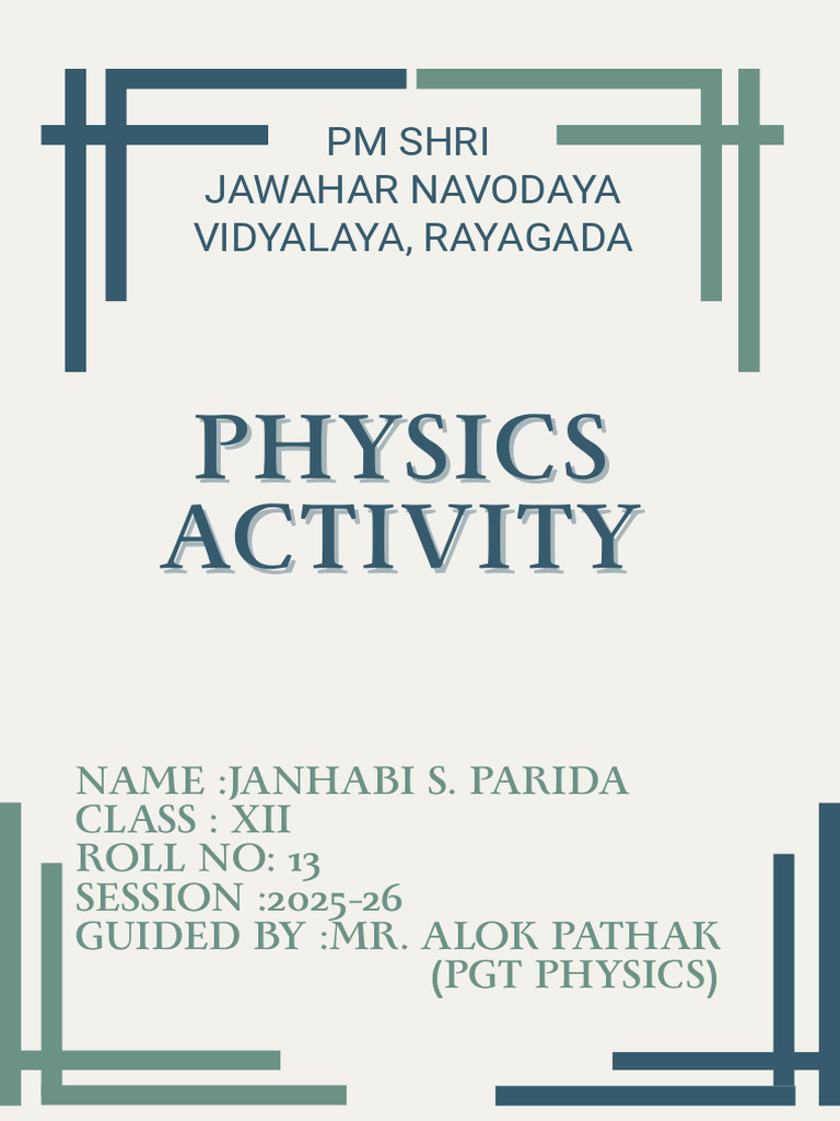 Green and Beige Minimalist Abstract Project Cover Page Document A4 | PDF