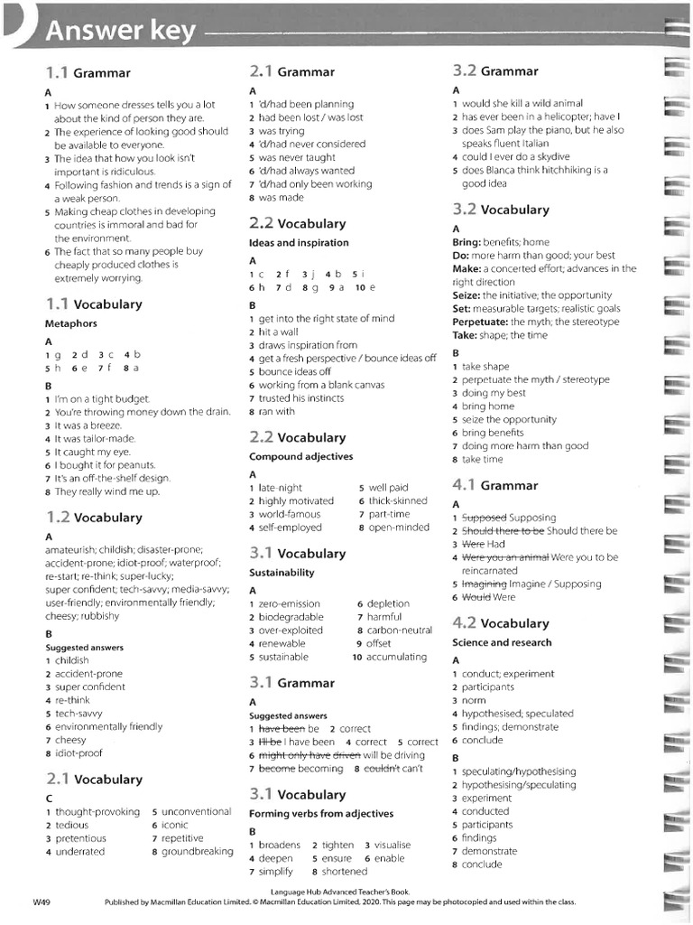 TB - Unit 3 Revision KEY | PDF