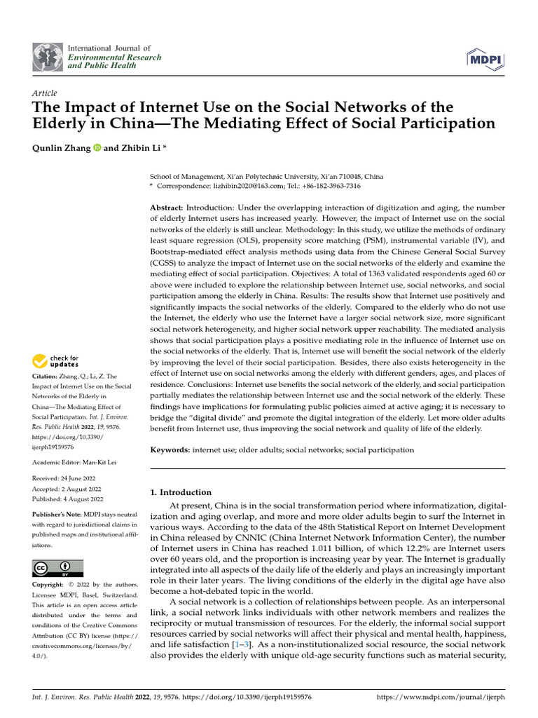 2022-The Impact of Internet Use On The Social Networks of The Elderly ...