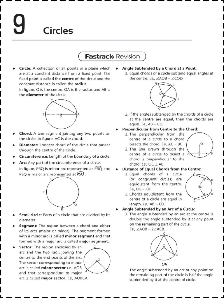 Circles Important Questions | PDF