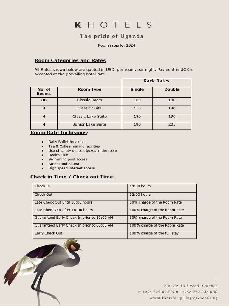 Room Rates | PDF | Hotel | Fee