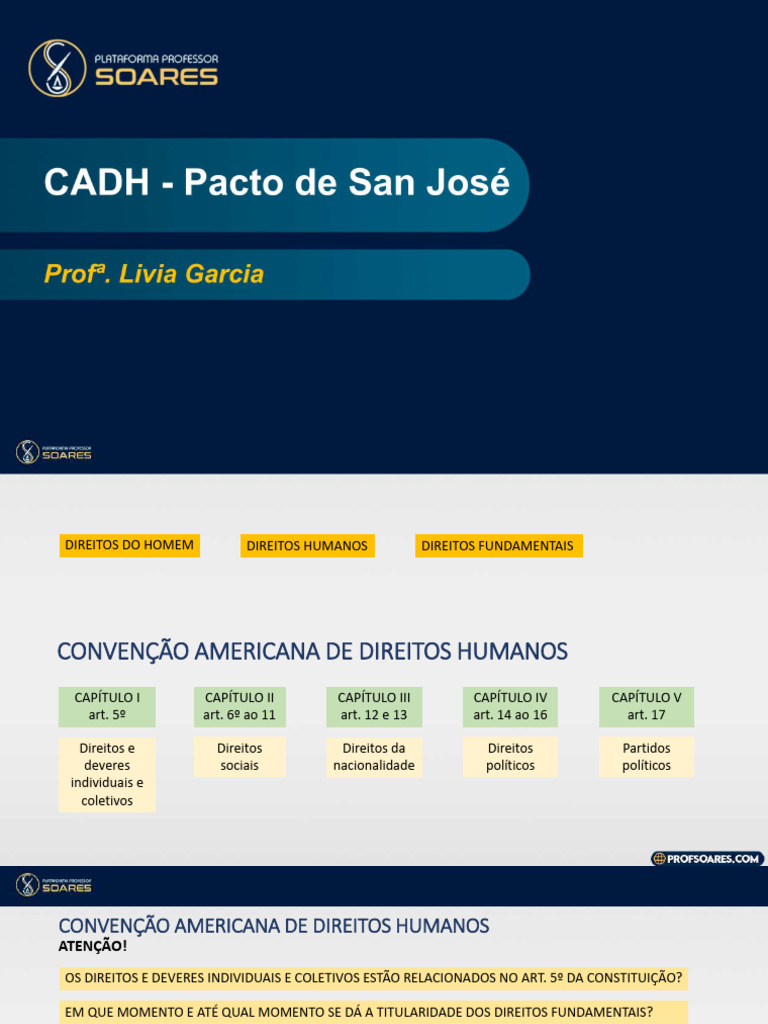 Material - Cadh - Pacto de San José | PDF | Direitos Humanos | Sentença ...