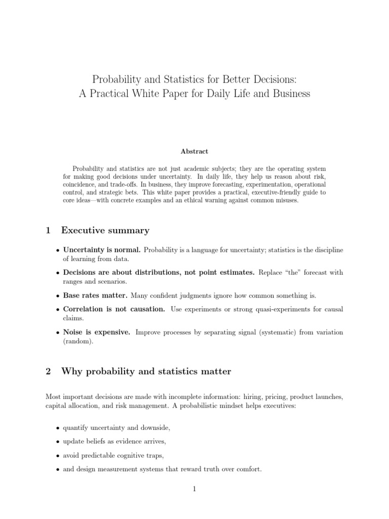 Probability and Statistics For Better Sciences | PDF | Statistics | Risk