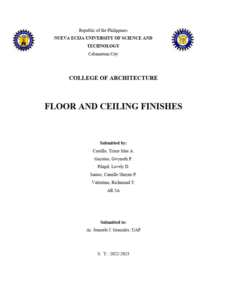 Floor and Ceiling Finishes | PDF | Vault (Architecture) | Flooring