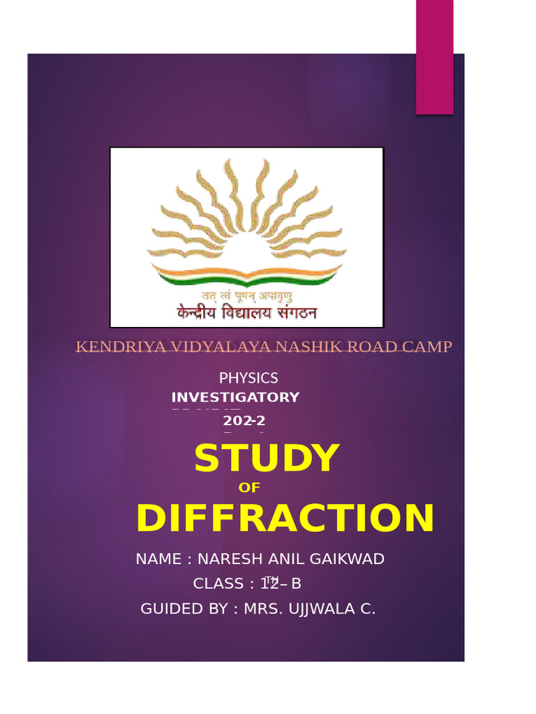 Physics Project Class 12th. | PDF | Diffraction | Wavelength