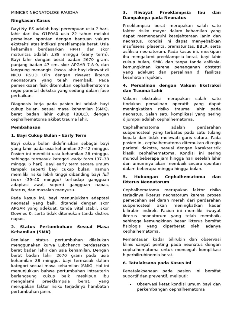 Minicex Neonatologi Raudha | PDF