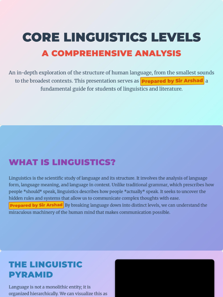 Core Linguistics Levels | PDF