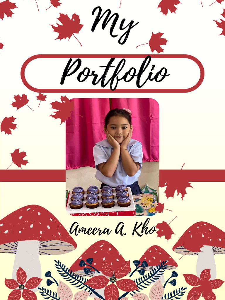 Cream and Red Creative Portfolio Cover Page A4 PDF | PDF