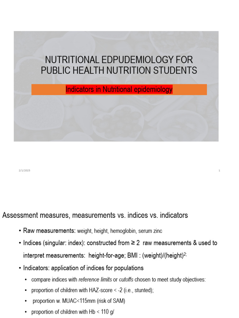 Indicators in Nutritional Epidemiology | PDF | Malnutrition | Hunger