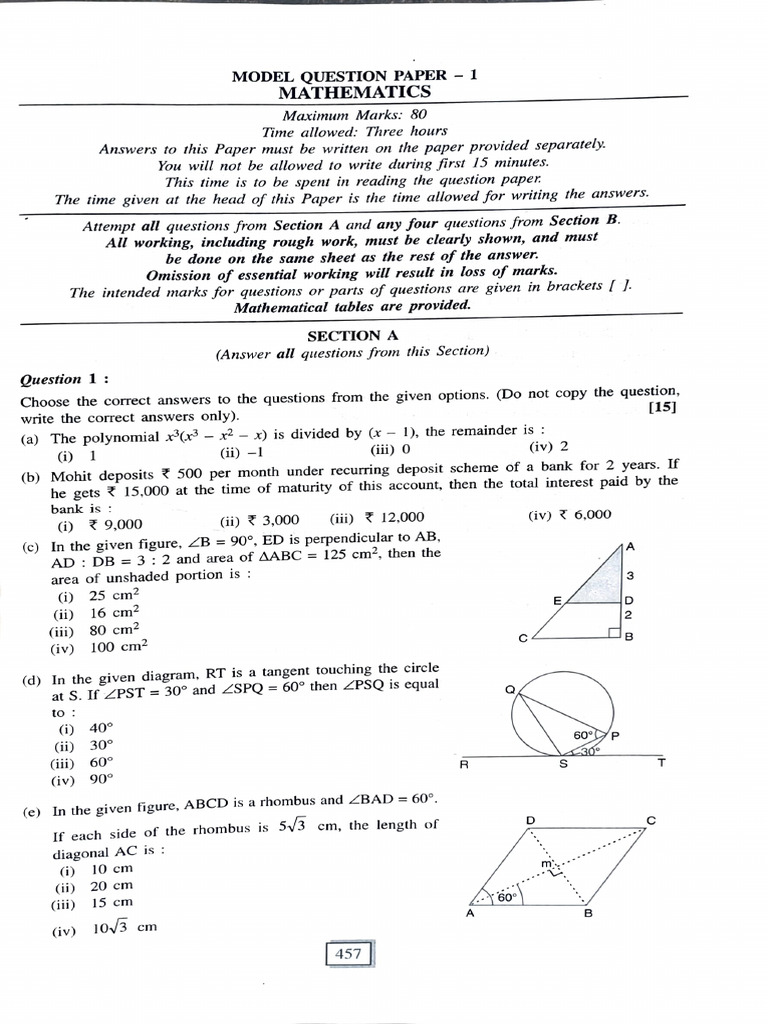 2026 Maths Practice Papers | PDF